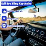 Evil Eye Keychain - Bling Good Luck Charm