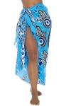 Turquoise Greek Eye Sarong Coverup with Coconut Clip