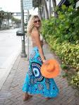 Turquoise Greek Eye Sarong Coverup with Coconut Clip
