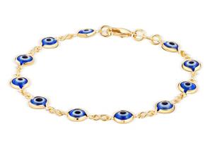 18K Gold Plated Multicolored Evil Eye Bracelet