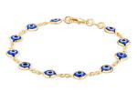 18K Gold Plated Multicolored Evil Eye Bracelet