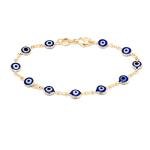 18K Gold Plated Multicolored Evil Eye Bracelet