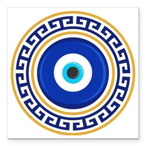 Greek Mati Evil Eye Square Car Magnet