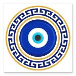 Greek Mati Evil Eye Square Car Magnet