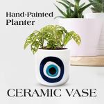 Evil Eye Nazar Hand-Painted Ceramic Planter
