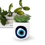 Evil Eye Nazar Hand-Painted Ceramic Planter