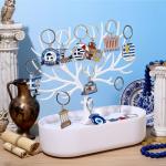 24 Pcs Greek Evil Eye Metal Keychains Set