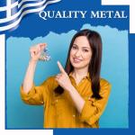 24 Pcs Greek Evil Eye Metal Keychains Set