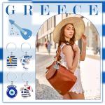 24 Pcs Greek Evil Eye Metal Keychains Set