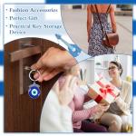 24 Pcs Greek Evil Eye Metal Keychains Set