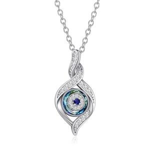 Evil Eye Pendant Necklace with Blue Crystal