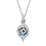 Evil Eye Pendant Necklace with Blue Crystal
