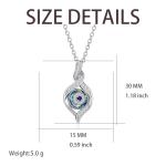Evil Eye Pendant Necklace with Blue Crystal