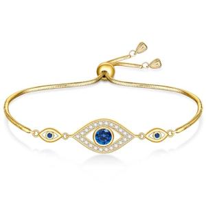Blue Evil Eye Bracelet with 925 Sterling Silver