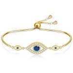 Blue Evil Eye Bracelet with 925 Sterling Silver