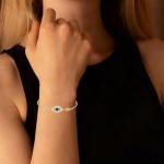 Blue Evil Eye Bracelet with 925 Sterling Silver