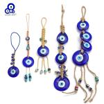 Braided Rope Heart Wall Hanging with Evil Eye
