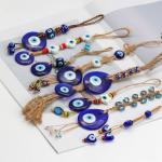 Braided Rope Heart Wall Hanging with Evil Eye