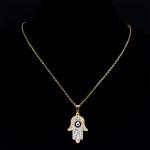 Evil Eye Fatima Necklace in Stainless Steel