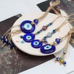 Braided Rope Heart Wall Hanging with Evil Eye