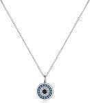 Greek Evil Eye Pendant Necklace in Silver