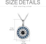 Greek Evil Eye Pendant Necklace in Silver