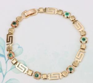 Rose Gold Greek Key Evil Eye Bracelet