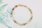 Rose Gold Greek Key Evil Eye Bracelet