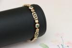 Rose Gold Greek Key Evil Eye Bracelet