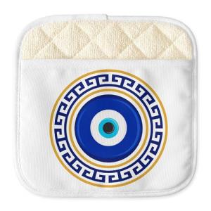Greek Mati Evil Eye Pot Holder, 9"x9