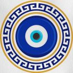 Greek Mati Evil Eye Pot Holder, 9"x9