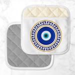 Greek Mati Evil Eye Pot Holder, 9"x9