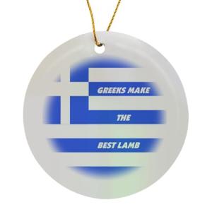 Greek Chefs World Food Flags Porcelain Ornament