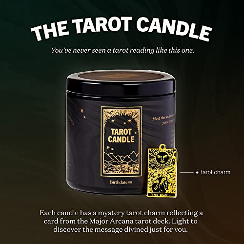 Tarot Candle with Gold-Plated Card Charm