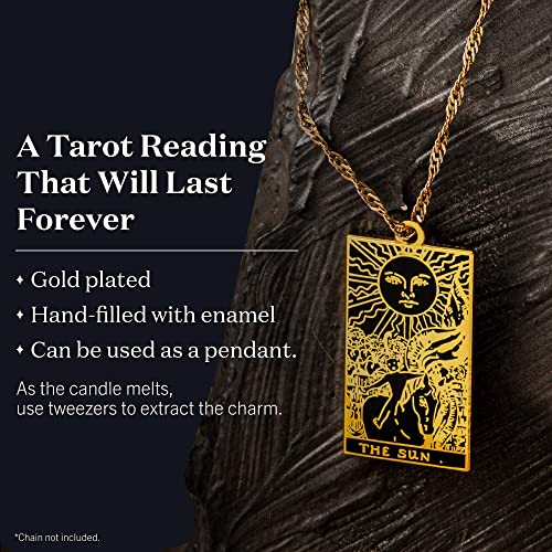Tarot Candle with Gold-Plated Card Charm