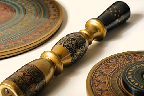 Boho Blue Round Coffee Table for Living Room