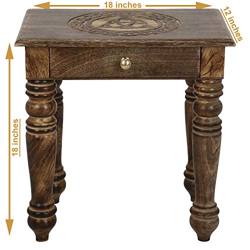 Art Deco Square Wooden Tarot Table