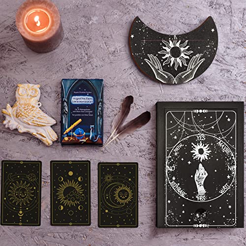 Moon Shape Wooden Tarot Card Case and Stand