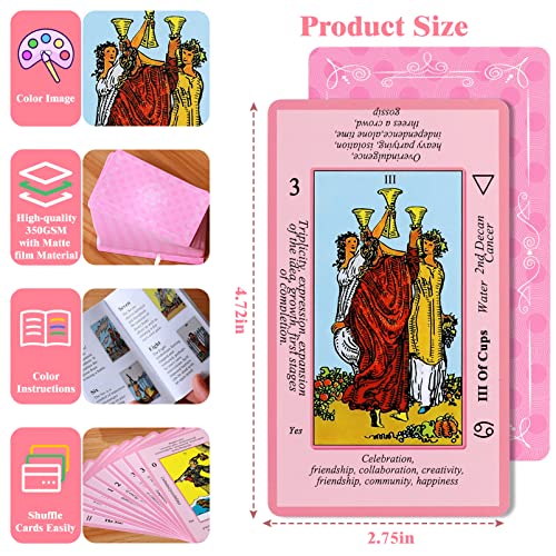 Myripoly Pink Tarot Deck with Guidebook & Pouch