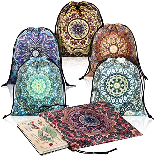 Floral Velvet Tarot Card Storage Bags - Set of 6