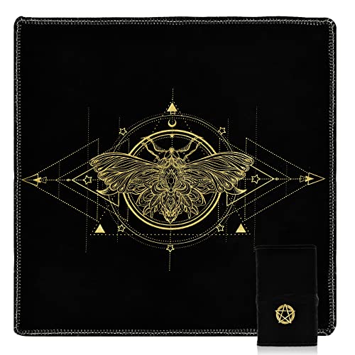 Wicca Velvet Tarot Altar Cloth Set - Black
