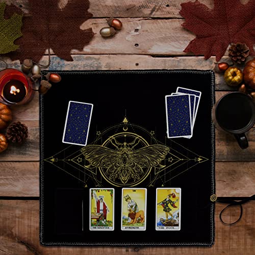 Wicca Velvet Tarot Altar Cloth Set - Black