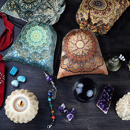 Floral Velvet Tarot Card Storage Bags - Set of 6