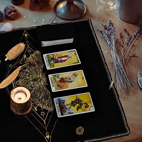 Wicca Velvet Tarot Altar Cloth Set - Black