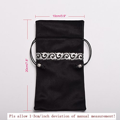 Black Drawstring Tarot Card Pouch by BLESSUME