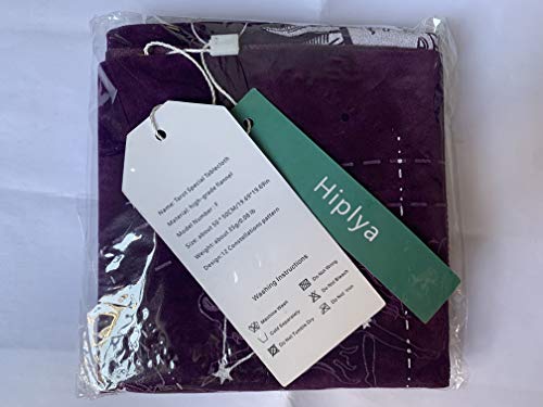 Purple Velvet Tarot Cloth with 12 Constellations
