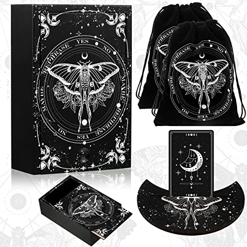 Wooden Tarot Card Case and Stand with Bag