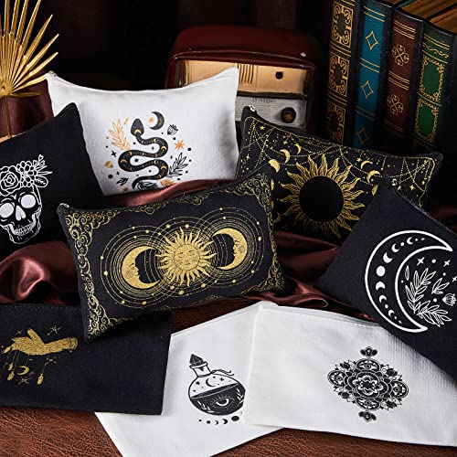 Moon Witch Tarot Cards Pouch - Gothic Canvas Bag