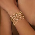 Trendy 14K Gold Plated Stackable Bracelet Set