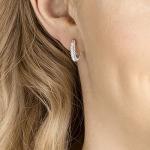 Swarovski White Crystal Hoop Earrings for Women